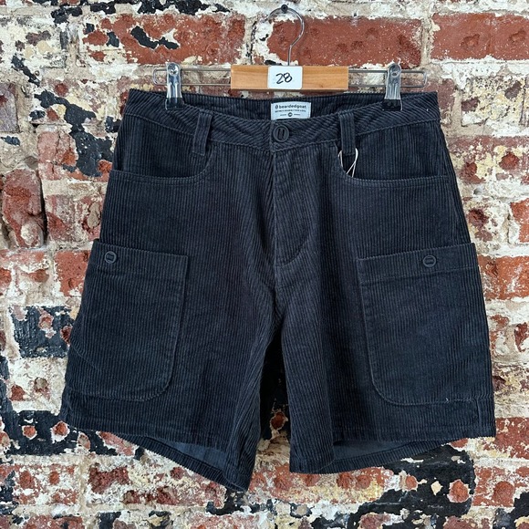Bearded Goat Other - Bearded Goat Summer Days Corduroy Shorts Mens 28 Black Workwear